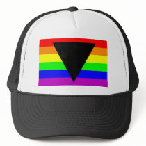 Rainbow with Black Triangle for Gay and Lesbians hats by smnetworks Rainbow with Black Triangle for Gay and Lesbians hats