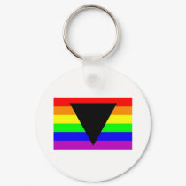 Rainbow with Black Triangle for Gay and Lesbians keychains