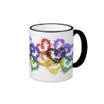 Rainbow Woven Hearts Coffee Mugs