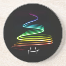 Rainbow Xmas Tree Coaster