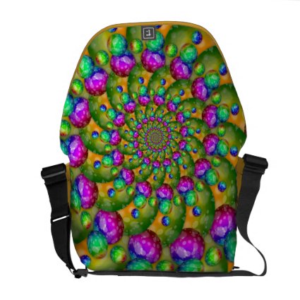 Rainbow Yellow Bokeh Fractal Art Messenger Bags