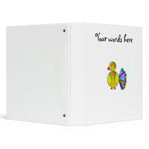 Rainbow yellow peacock 3 ring binder