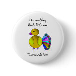 Rainbow yellow peacock pinback buttons