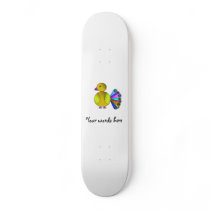 Rainbow yellow peacock skate board deck