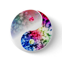 Rainbow Yin Yang Button