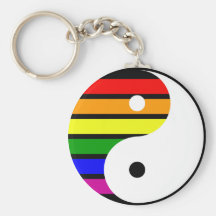 Rainbow Yin Yang Keychain