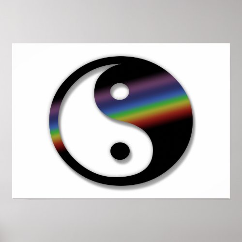 Rainbow Yin Yang Poster print