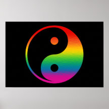 Rainbow Yin Yang Posters