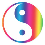Rainbow Yin Yang Stickers