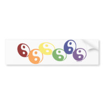 Rainbow Ying Yang Bumper Sticker bumper stickers