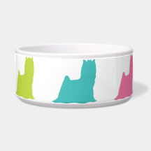 Rainbow Yorkie bowl Pet Bowls