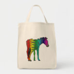rainbow zebra canvas bag