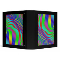 Rainbow Zebra Print Vinyl Binders