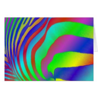 Rainbow Zebra Print card