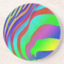 Rainbow Zebra Print Coaster