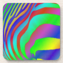 Rainbow Zebra Print Coasters