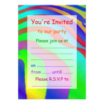 Rainbow Zebra Print Custom Announcements
