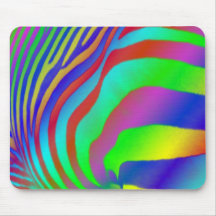 Rainbow Zebra Print Mousemat Mousepad