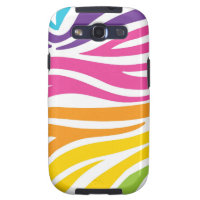 Rainbow Zebra Print Samsung Galaxy SIII Cases
