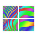 Rainbow Zebra Print Stretched Canvas Print