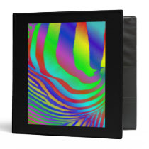 Rainbow Zebra Print Vinyl Binders
