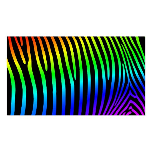 Rainbow Zebra Stripes Business Cards (front side)