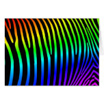 Rainbow Zebra Stripes Greeting Cards