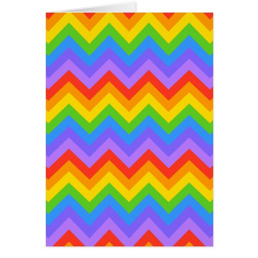 Rainbow Zig Zag Pattern Card Zazzle