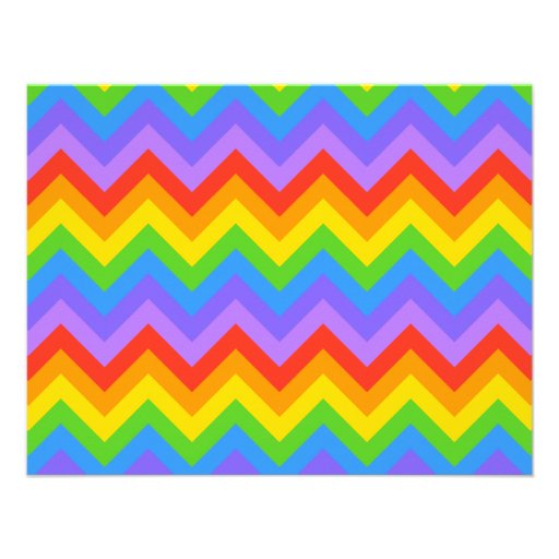 Rainbow Zig Zag Pattern. Custom Announcements