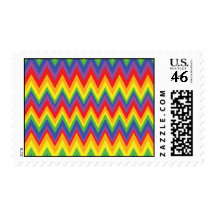 Rainbow Zig Zag Pattern Postage Stamp