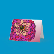 Rainbow Zinnia Doodle cards