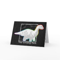 Rainbowed White Dino Greeting Card