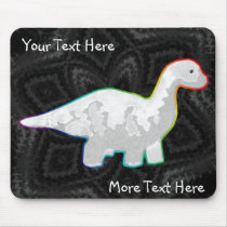 Rainbowed White Dino Mousepad
