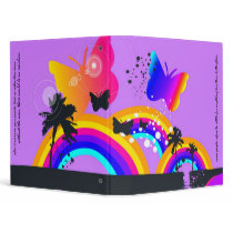 Rainbows and Butterflies binders by noteworthy Rainbows and Butterflies binders