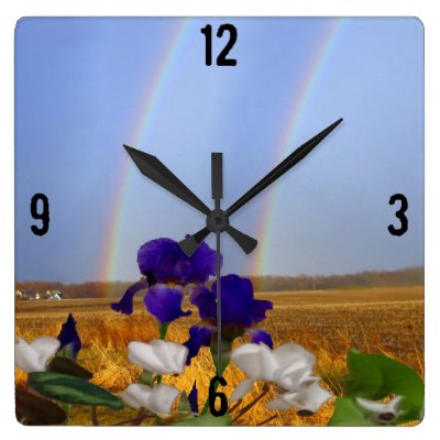 Rainbows and Irises Wall Clock
