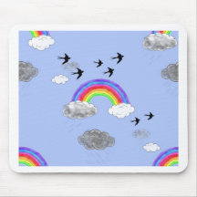 rainbows and rainclouds mouse pad
