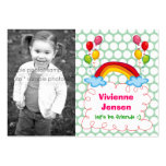 Rainbows & Balloon Kids Custom Photo Playdate Card Business Cards