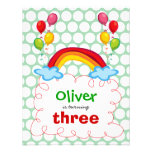 Rainbows & Balloons Kids Birthday Photo Invitation
