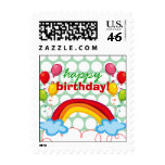 Rainbows & Balloons Kids Fun Birthday Stamps