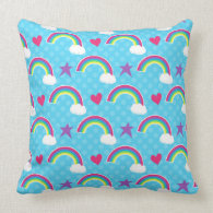 Rainbows, Hearts & Stars throwpillow