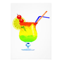 Rainbows Tropical Drink Invitations