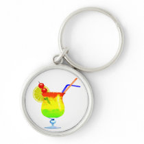 Rainbows Tropical Drink Keychain