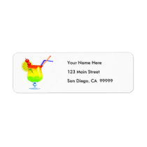 Rainbows Tropical Drink Return Address Labels