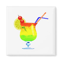 Rainbows Tropical Drink Fridge Magnet
