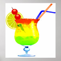 Rainbows Tropical Drink Poster
