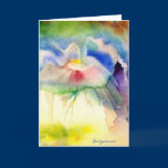 RainbowVolcano Watercolor Greeting and Note Card