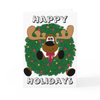 Raindeer in the Wreath card