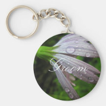 Raindrop Lilac Daisy Keychain