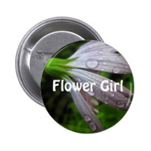 Raindrop Lilac Daisy Pinback Buttons