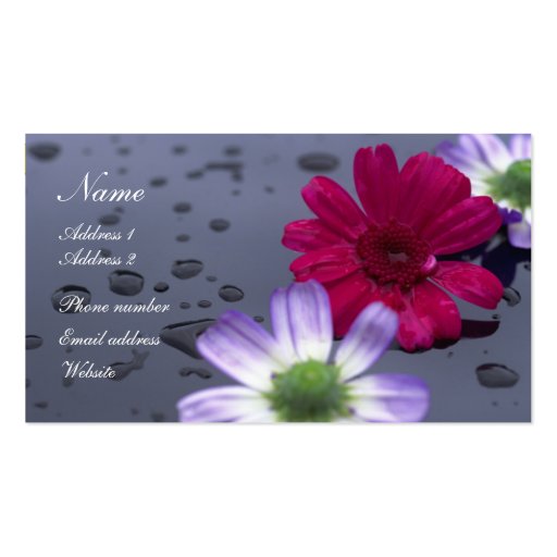 Raindrops and Flowers Profile Card Business Cards (front side)